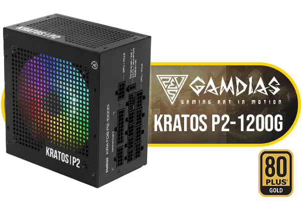 Gamdias KRATOS P2-1200G RGB 1200W Modular Power Supply