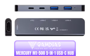 gamdias-m1-500-usb-c-hub-4k-pd gamdias-m1-500-usb-c-hub-4k-pd - Image 1