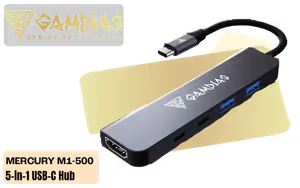 GAMDIAS M1-500 5-in-1 USB-C Hub — 4K HDMI & PD - image 1