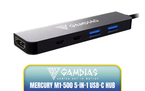 gamdias-m1-500-usb-c-hub-4k-pd gamdias-m1-500-usb-c-hub-4k-pd - Image 1