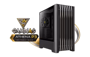 GAMDIAS ATHENA P3 Mid Tower Case - Black | 4x 140mm Fans - image 1