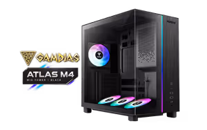 GAMDIAS ATLAS M4 Mid Tower Case - Black | 4x ARGB Fans - image 1