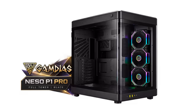 GAMDIAS NESO P1 PRO Full Tower Case - Black | E-ATX - image 1 GAMDIAS NESO P1 PRO Full Tower Case - Black | E-ATX - image 1