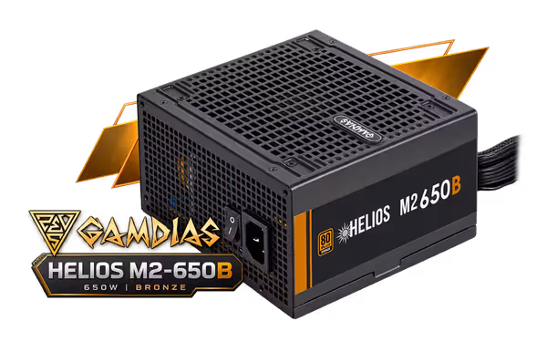 GAMDIAS HELIOS M2-650B 650W Bronze ATX 3.1 Power Supply - image 1 GAMDIAS HELIOS M2-650B 650W Bronze ATX 3.1 Power Supply - image 1