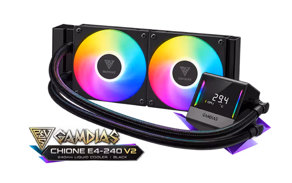 GAMDIAS CHIONE E4-240 V2 240mm Liquid Cooler - Black - image 1 GAMDIAS CHIONE E4-240 V2 240mm Liquid Cooler - Black - image 1