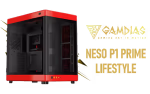 Gamdias Neso P1 Gaming Case Black Red - Image 1