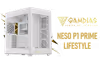 Gamdias NESO-P1-WW E-ATX Gaming Case – White, Modular - image 1