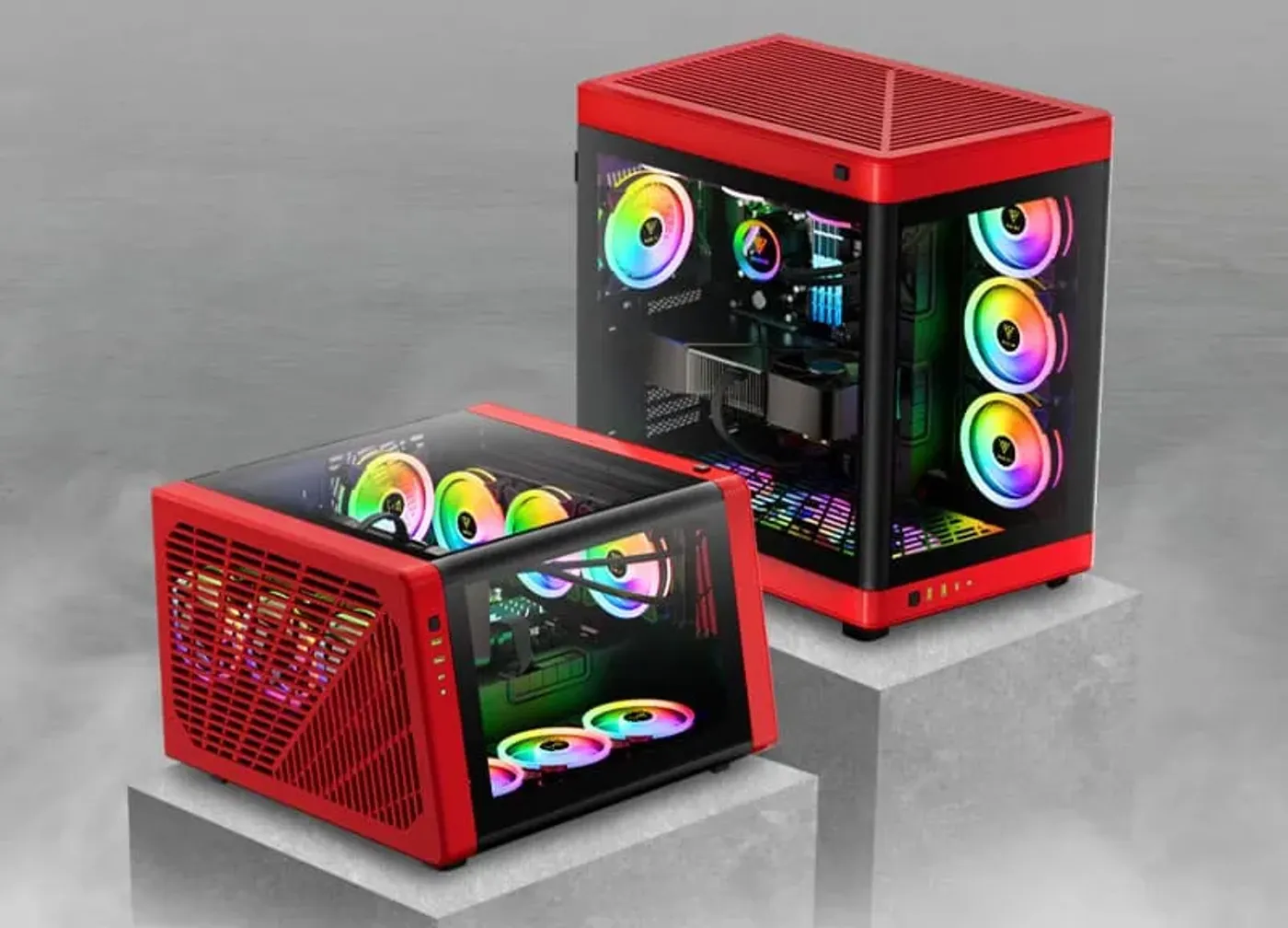 Gamdias Neso P1 Gaming Case - Compact Design in Black and Red