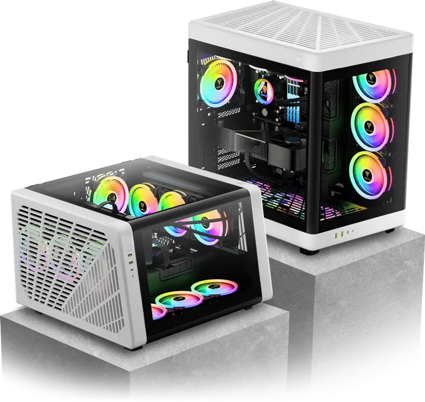 GAMDIAS NESO P1 BW full-tower case in black and white