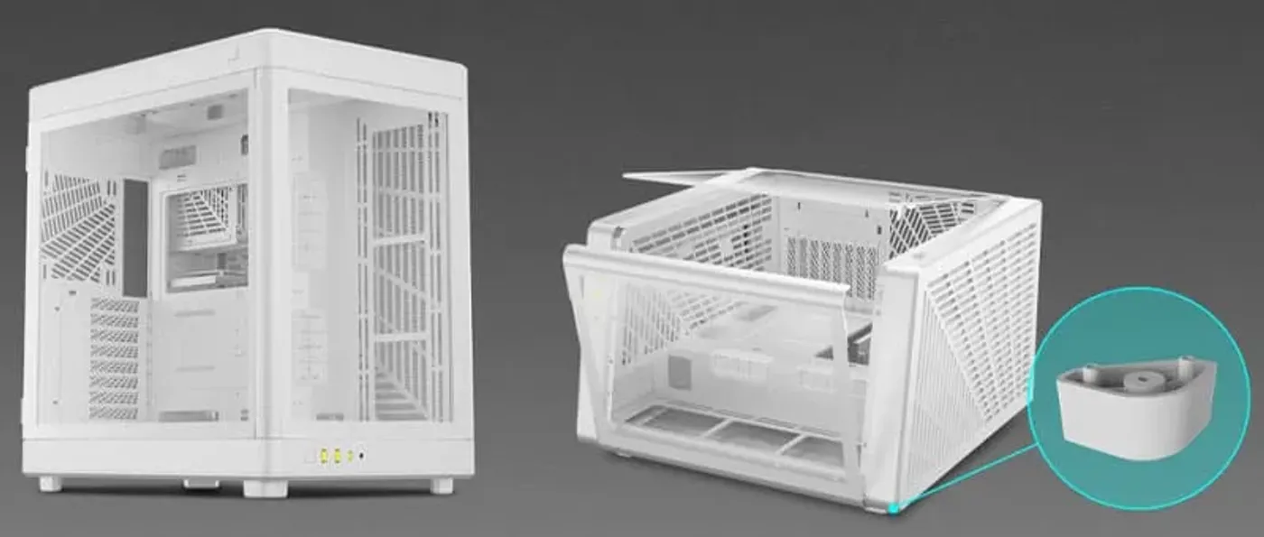 Gamdias Neso P1 gaming case displaying its modular horizontal and vertical orientation options