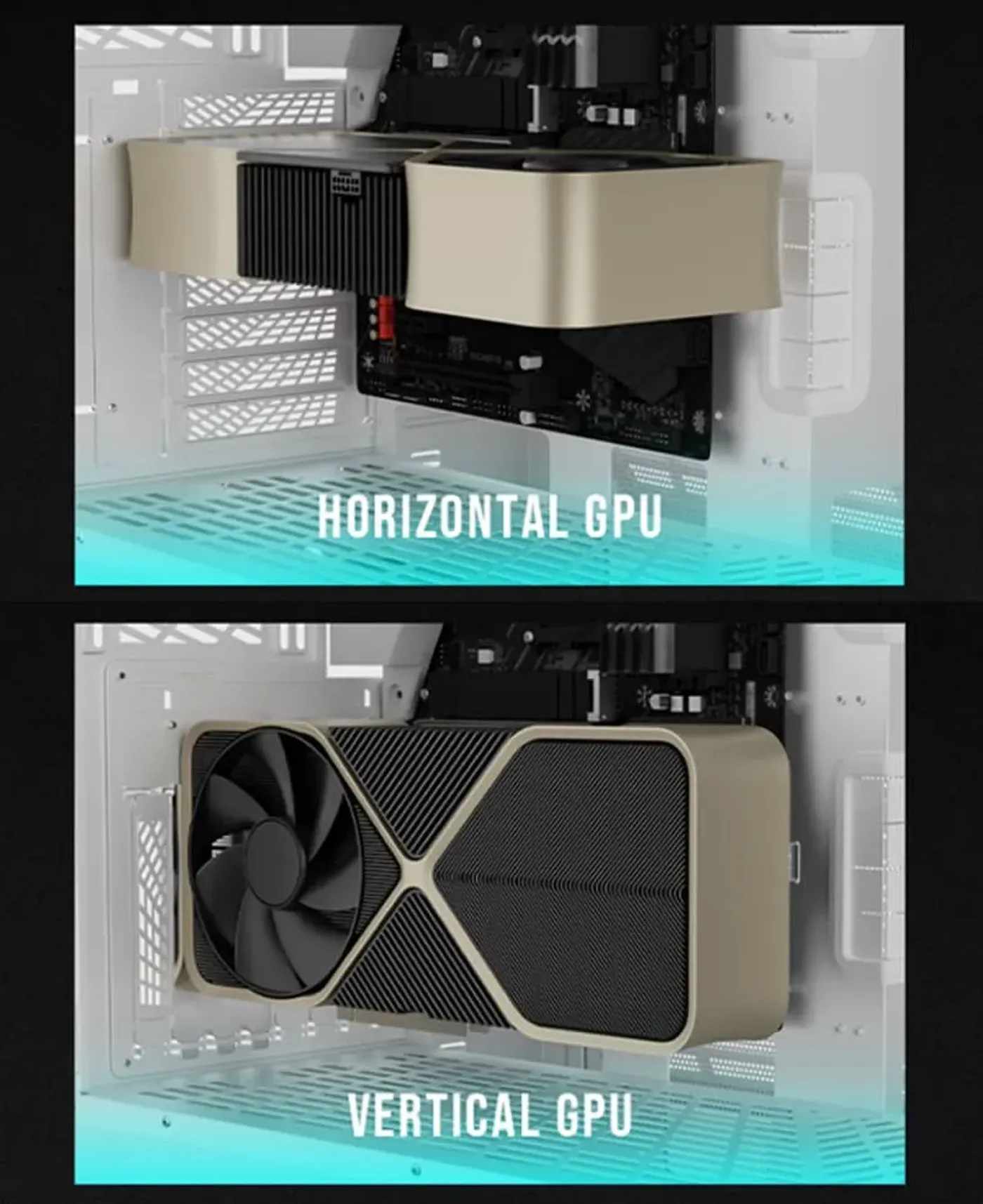 Gamdias Neso P1 Gaming Case with rotatable PCIe slots for flexible GPU mounting