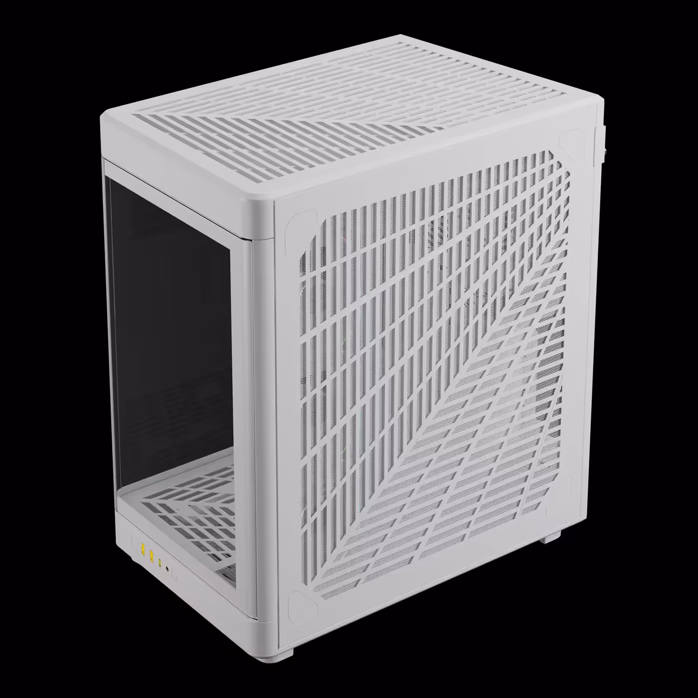 White GAMDIAS NESO P1 PRO WW from the right, patterned vented side panel and vented top