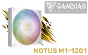 Gamdias NOTUS M1-1201 ARGB 30mm White Case Fan - image 1