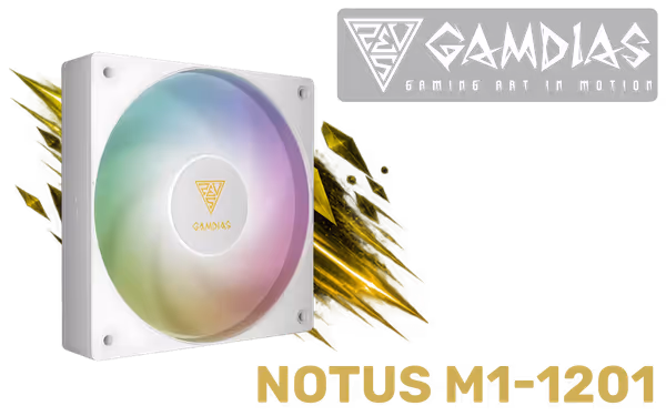 Gamdias NOTUS M1-1201 ARGB 30mm White Case Fan - image 1 Gamdias NOTUS M1-1201 ARGB 30mm White Case Fan - image 1