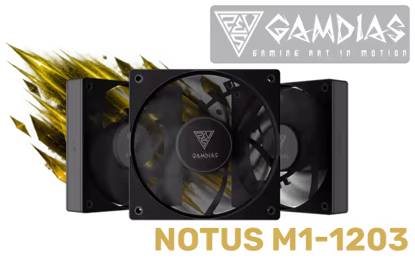 Gamdias NOTUS-M1-1203 Case Fan 3-Pack, Black - image 1 Gamdias NOTUS-M1-1203 Case Fan 3-Pack, Black - image 1