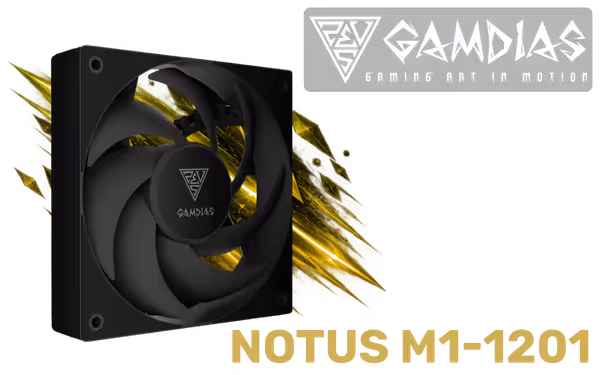 Gamdias NOTUS M1-1201 30mm Slim Case Fan - Cableless Daisy Chain - image 1 Gamdias NOTUS M1-1201 30mm Slim Case Fan - Cableless Daisy Chain - image 1