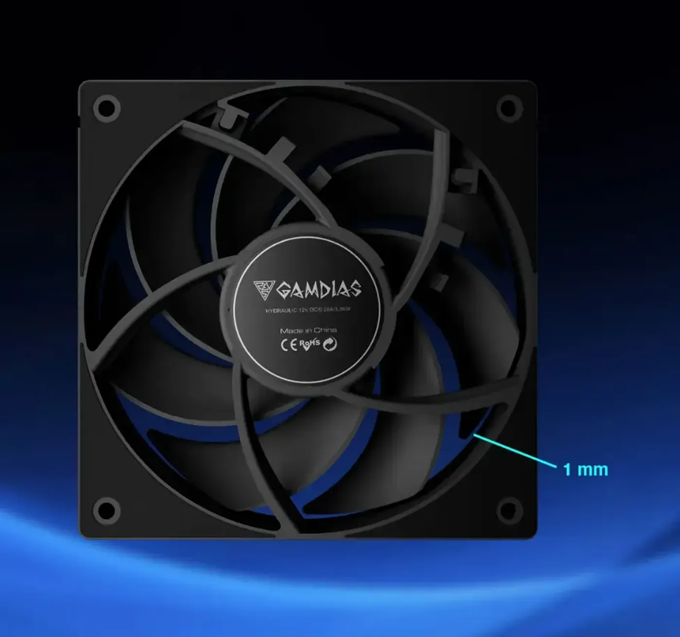 Gamdias NOTUS M1-1203 fans with 1 mm tip clearance for maximum efficiency