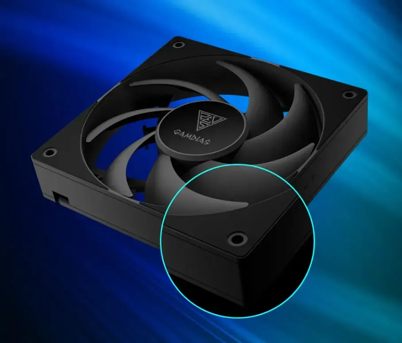 Gamdias NOTUS M1-1203 fans with anti-vibration pads for maximum cooling efficiency