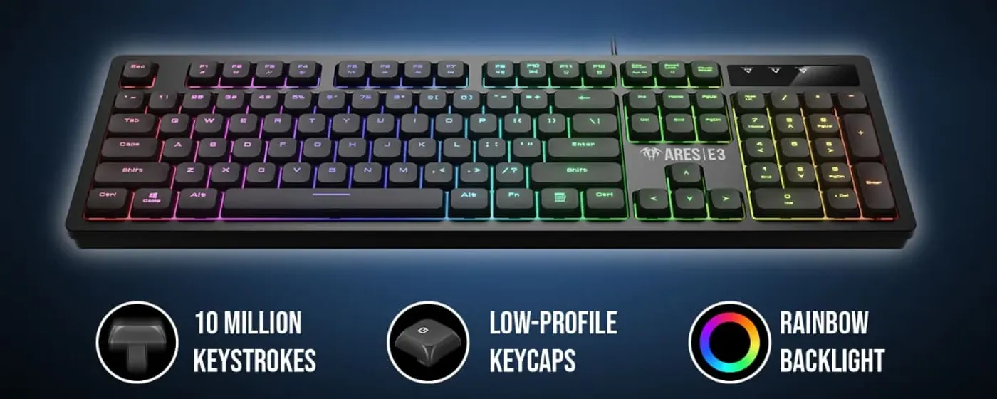 Gamdias Poseidon E2 Gaming Keyboard featuring rainbow backlighting