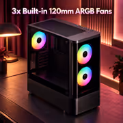 Gamdias TALOS E3 CG Gaming Case | Black ARGB Fans - image 6