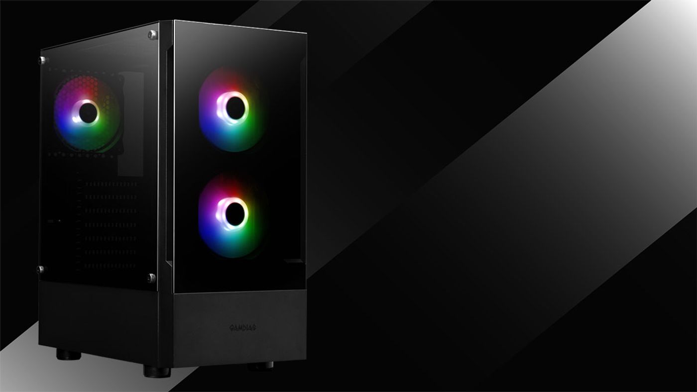 Tempered glass front and side panels on the Gamdias TALOS E3 case