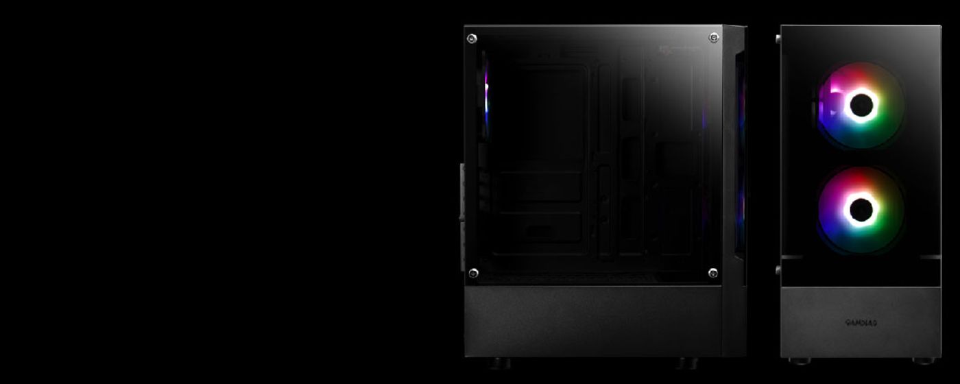 Gamdias TALOS E3 case shown with its dimensions and internal layout