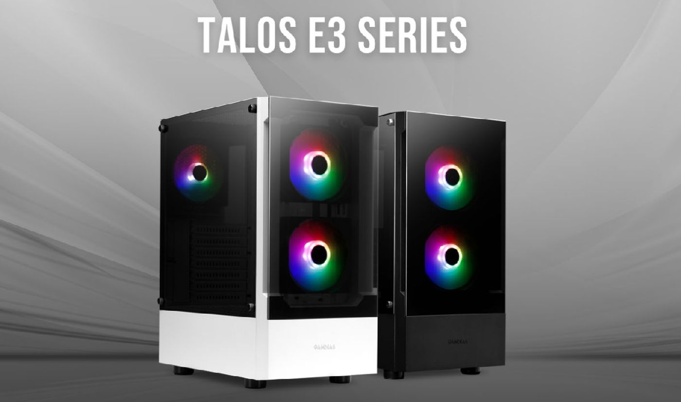 Gamdias TALOS E3 tempered glass gaming case in white