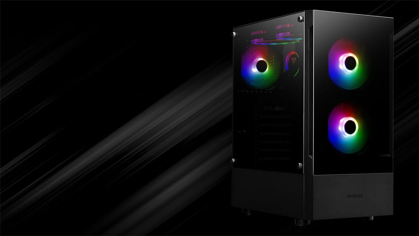 Completed build inside the TALOS E3 with its ARGB lighting on display