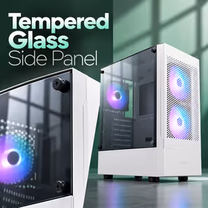 Gamdias Talos E3 Mesh ATX Gaming Case, White - image 5