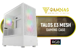 Gamdias TALOS E3 MESH Elite White Gaming Case - Open Box Sale - image 1