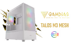 Gamdias TALOS M3 MESH White Gaming Case - Image 1