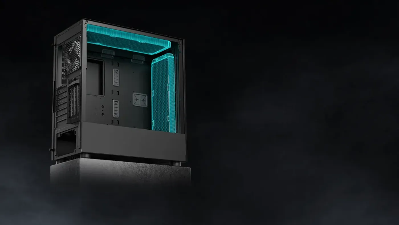 Dual 360mm radiator mounting positions inside the TALOS M3 MESH