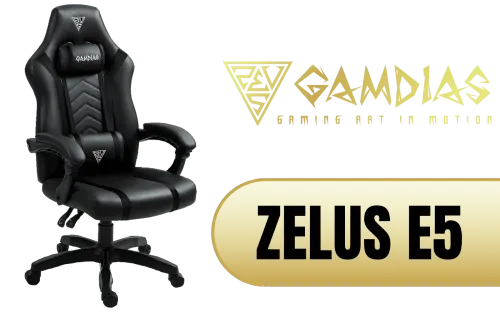 Gamdias ZELUS E5 Gaming Chair Black - Image 1