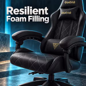 Gamdias ZELUS E2 L B Gaming Chair — PU Leather, 126° Recline - image 2