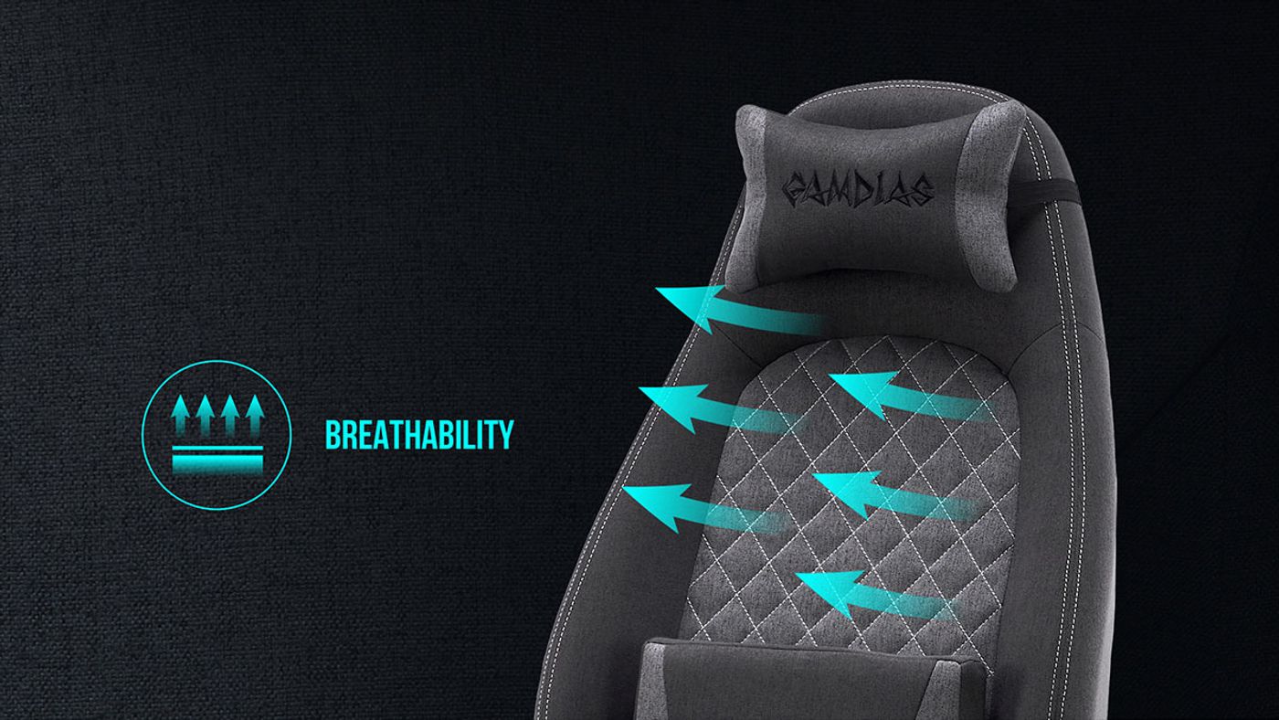 High quality fabric texture of the Gamdias Zelus E4 Weave gaming chair