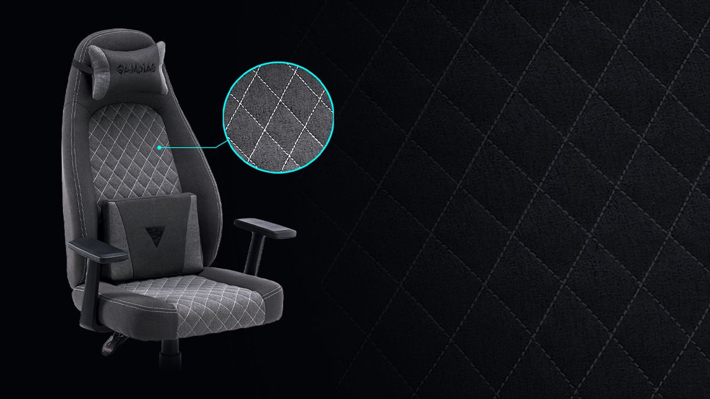 Sleek grey and black aesthetic of the Zelus E4 Weave gaming chair