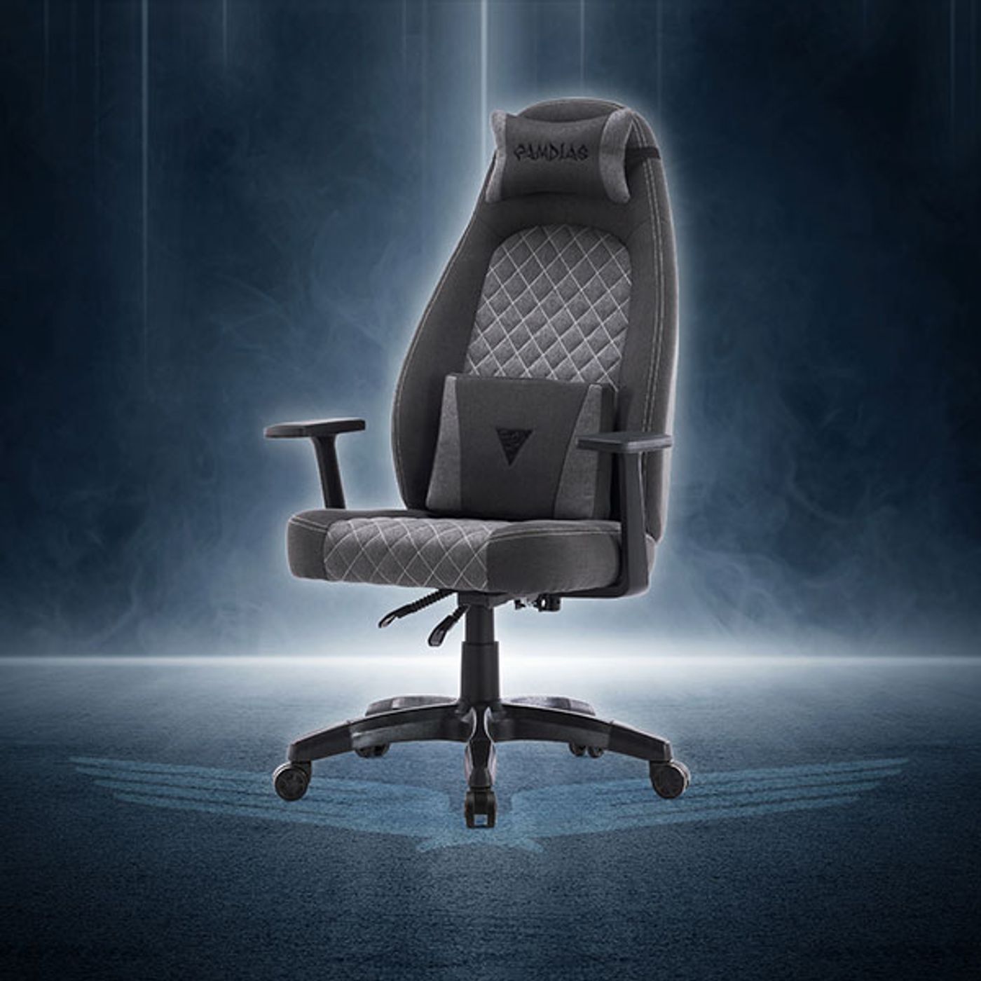 Gamdias Zelus E4 Weave Gaming Chair showing breathable fabric and supportive pillows