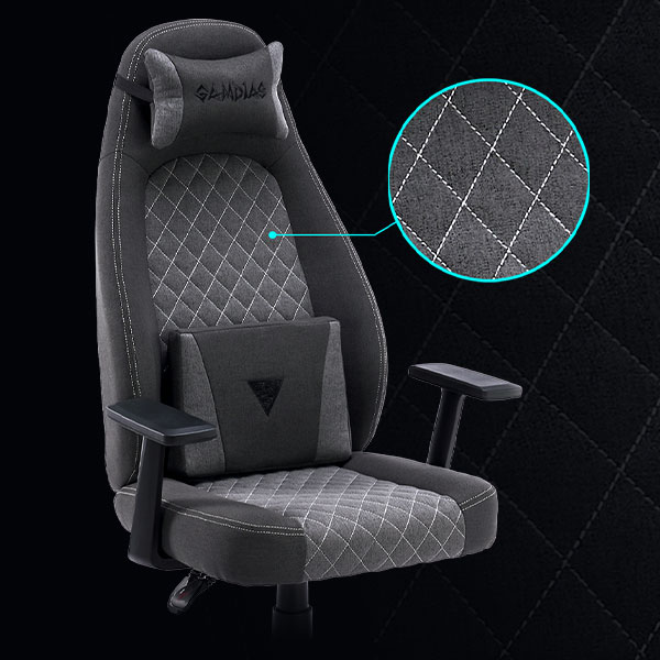 Gamdias Zelus E4 Weave Ultrawide Gaming Chair - Black/Grey | Evetech