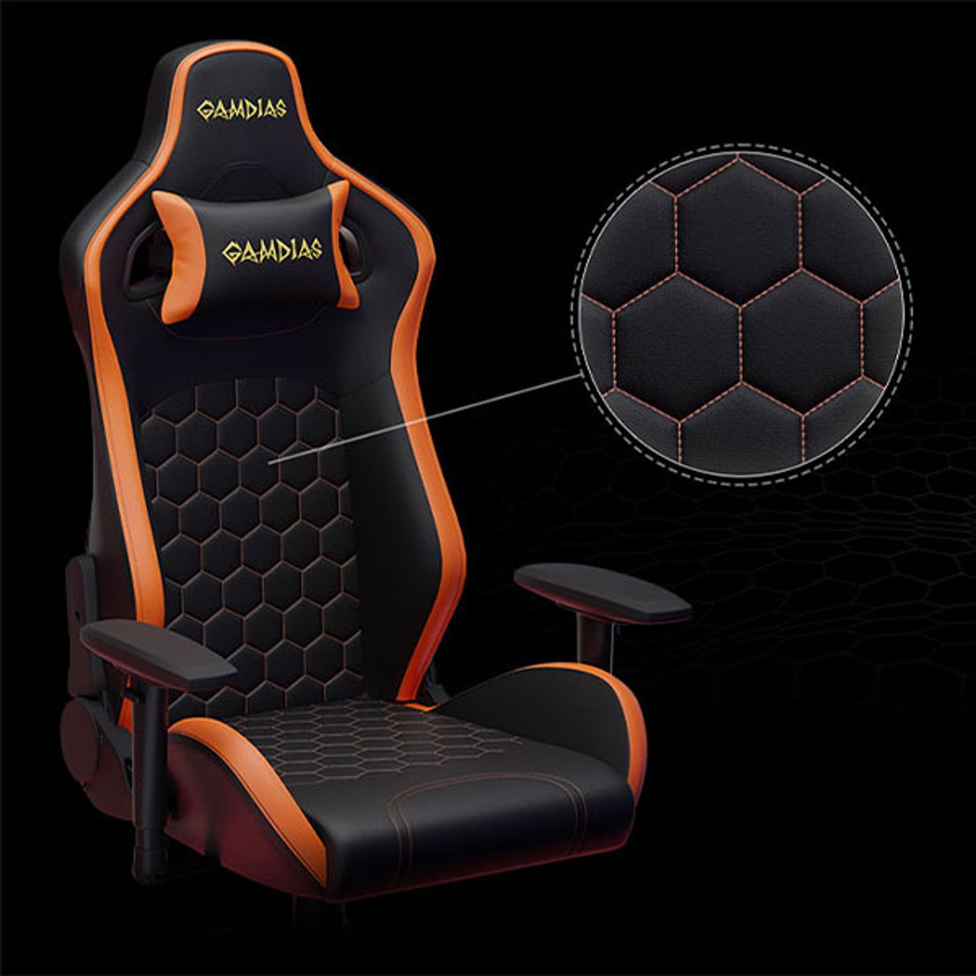 Gamdias Zelus M2 Gaming Chair Lumbar Support on display