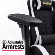 Gamdias Zelus M2 Gaming Chair Black/White – Recline 150° - image 4