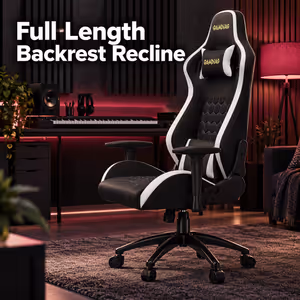 Gamdias Zelus M2 Gaming Chair Black/White – Recline 150° - image 5