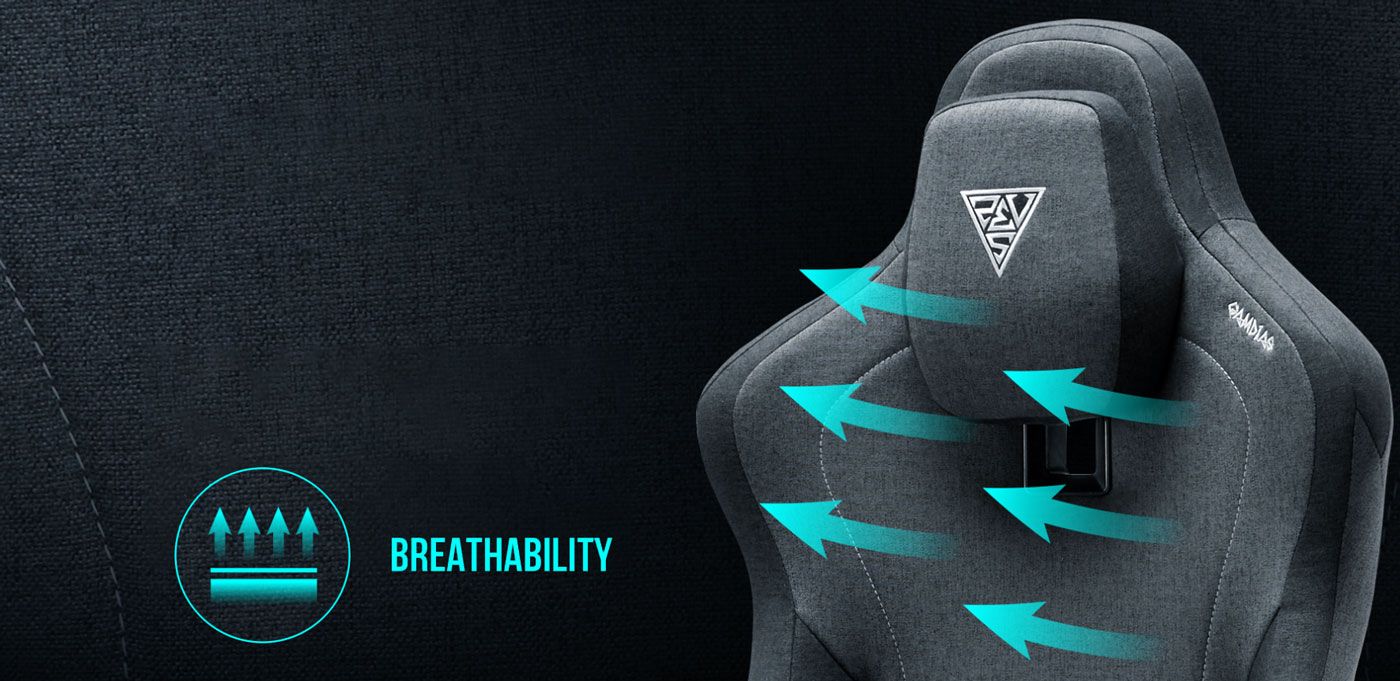 Detailed view of the premium breathable fabric on the Gamdias Zelus M3 Weave