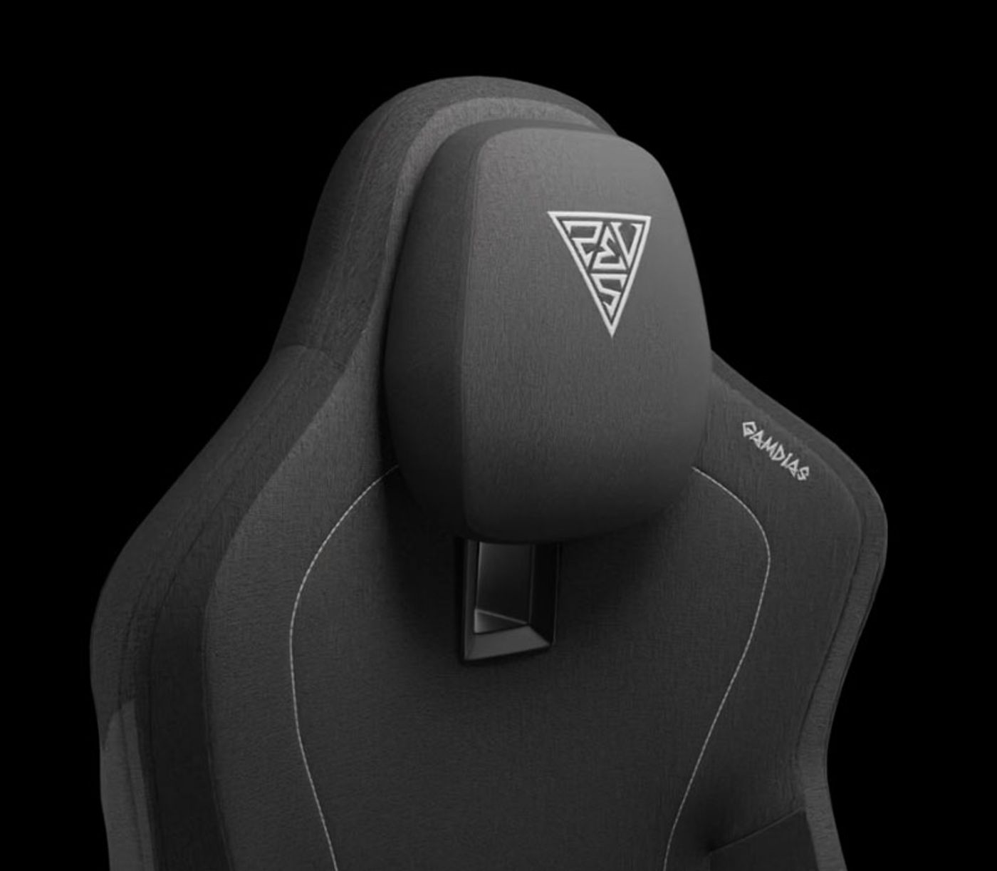 Close-up of the Gamdias Zelus M3 Weave adjustable headrest mechanism