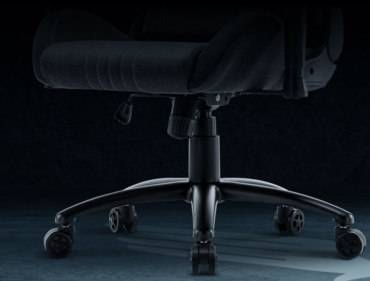 Durable five-star steel base of the Gamdias Zelus M3 Weave gaming chair