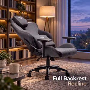 Gamdias Zelus M3 Weave Gaming Chair — Black/Grey, Recline - image 5