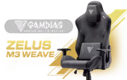 Gamdias Zelus M3 Weave Gaming Chair — Black/Grey, Recline - image 1