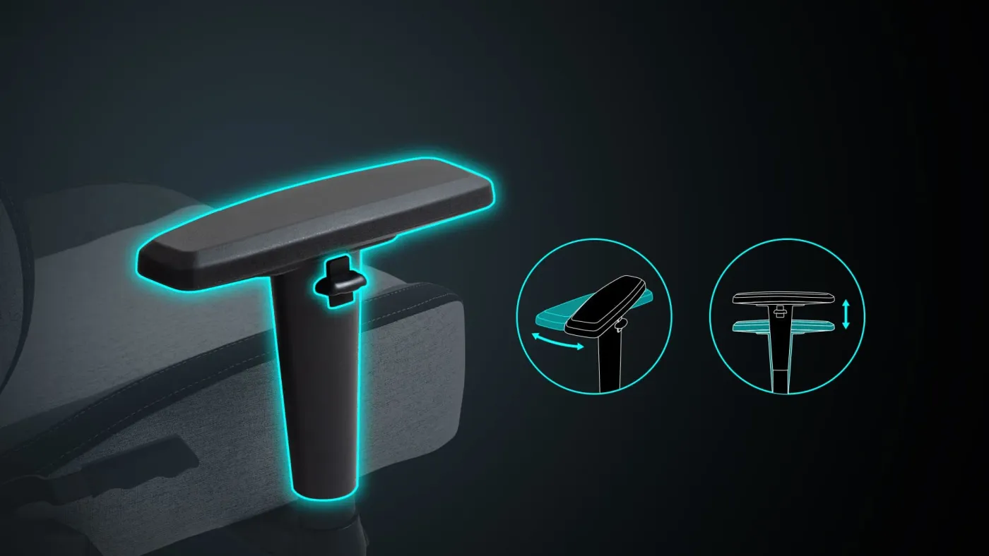 Adjustable 2D armrests providing ergonomic forearm and wrist support