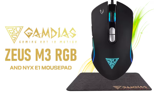 Gamdias ZEUS M3 RGB 7200 DPI Gaming Mouse + NYX E1 Combo - image 1 Gamdias ZEUS M3 RGB 7200 DPI Gaming Mouse + NYX E1 Combo - image 1