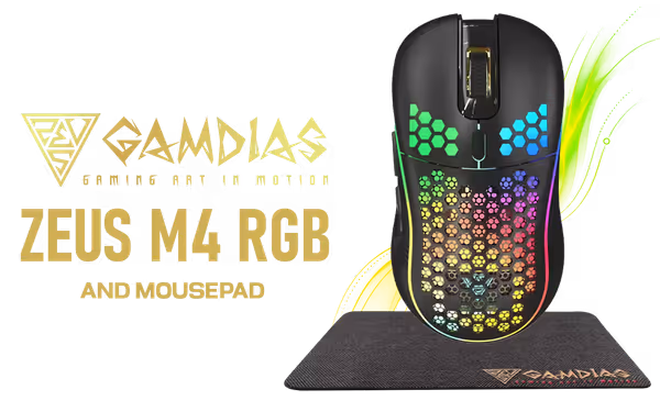 Gamdias ZEUS M4 Combo – 12800 DPI RGB Gaming Mouse + Pad - image 1 Gamdias ZEUS M4 Combo – 12800 DPI RGB Gaming Mouse + Pad - image 1