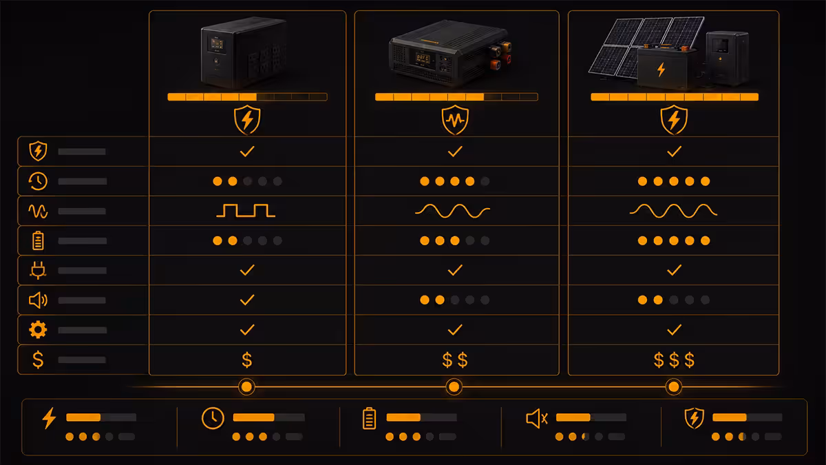 UPS vs inverter vs solar